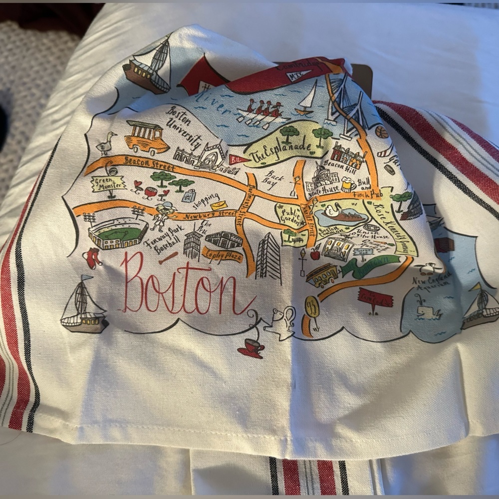 NWT Boston map tea towel / kitchen Linens